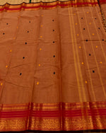 KANCHI COTTON SAREE WITH CONTRAST ZARI BORDER