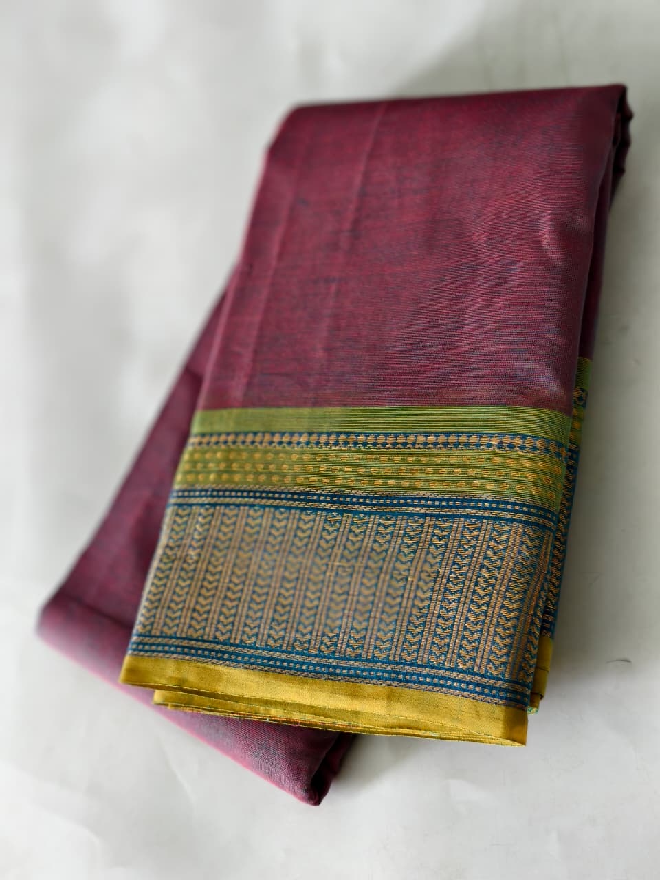 KANCHI COTTON DUAL TONE WITH CONTRAST ZARI BORDER