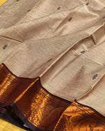 KANCHI COTTON SAREE WITH CONTRAST ZARI BORDER