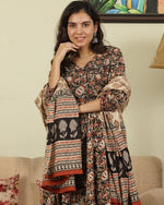 HAND BLOCK PRINTED BLACK ANARKALI SET