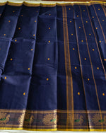KANCHI COTTON SAREE WITH CONTRAST ZARI BORDER