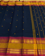 KANCHI COTTON SAREE WITH CONTRAST BORDER