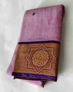 KANCHI COTTON SAREE WITH CONTRAST ZARI BORDER