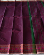 KANCHI COTTON SAREE WITH CONTRAST ZARI BORDER
