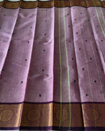 KANCHI COTTON SAREE WITH CONTRAST ZARI BORDER