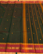 KANCHI COTTON SAREE WITH BUTTA CONTRAST BORDER