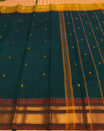 KANCHI COTTON SAREE WITH CONTRAST GANGA JAMUNA ZARI BORDER