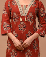 MAROON HAND BLOCK PRINTED SUIT WITH DUPATTA