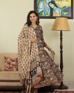 HAND BLOCK PRINTED BLACK ANARKALI SET