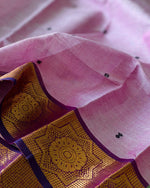 KANCHI COTTON SAREE WITH CONTRAST ZARI BORDER