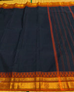 KANCHI COTTON SAREE WITH CONTRAST ZARI BORDER