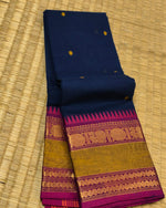 KANCHI COTTON SAREE WITH CONTRAST BORDER