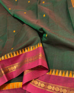 KANCHI COTTON SAREE WITH BUTTA CONTRAST BORDER