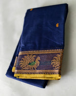 KANCHI COTTON SAREE WITH CONTRAST ZARI BORDER